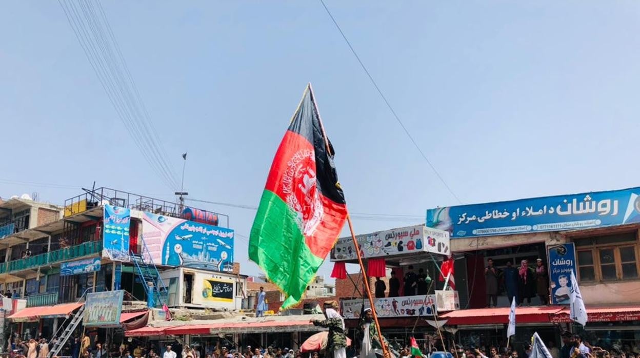 Una manifestacion contra los talibanes en Kabul