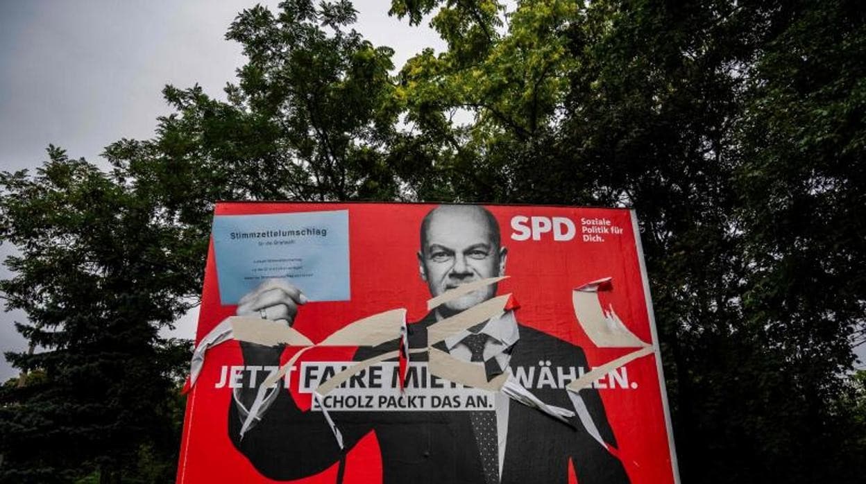 Un cartel electoral del SPD para los comicios del próximo 26 de septiembre