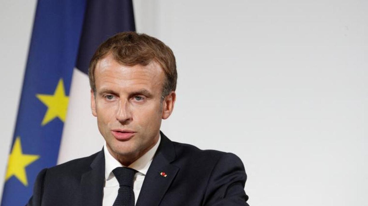 Emmanuel Macron durante un discurso en el Palacio del Elíseo