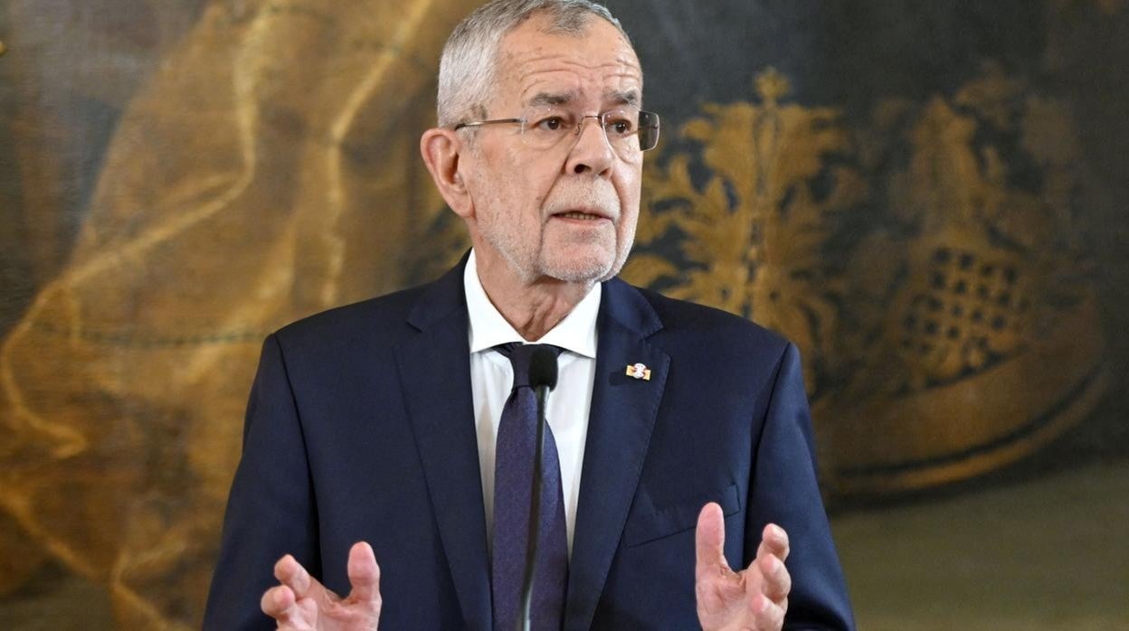 El presidente austriaco Alexander Van der Bellen, durante la rueda de prensa de este viernes