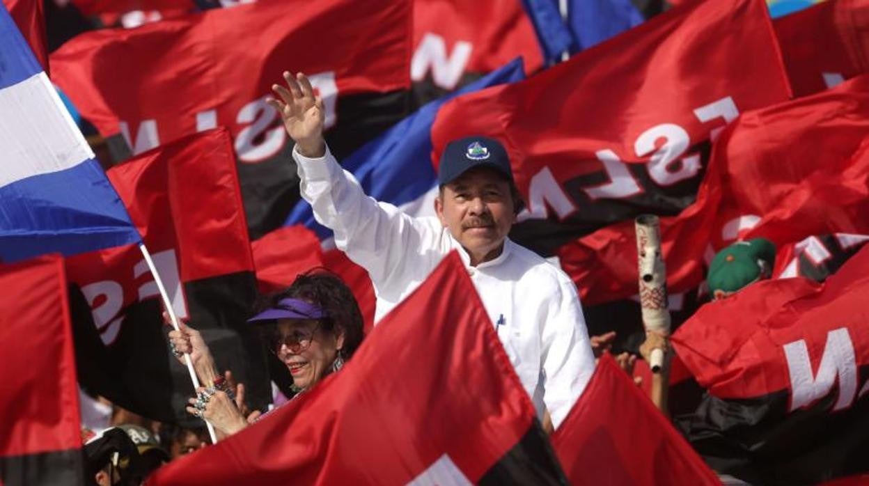 Daniel Ortega, durante un acto con seguidores