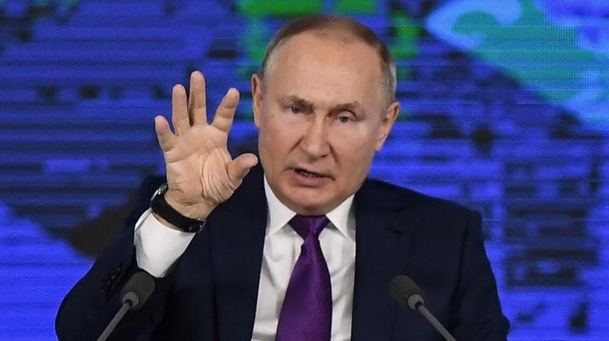 El presidente ruso, Vladimir Putin, en Moscú durante su rueda de prensa de fin de año