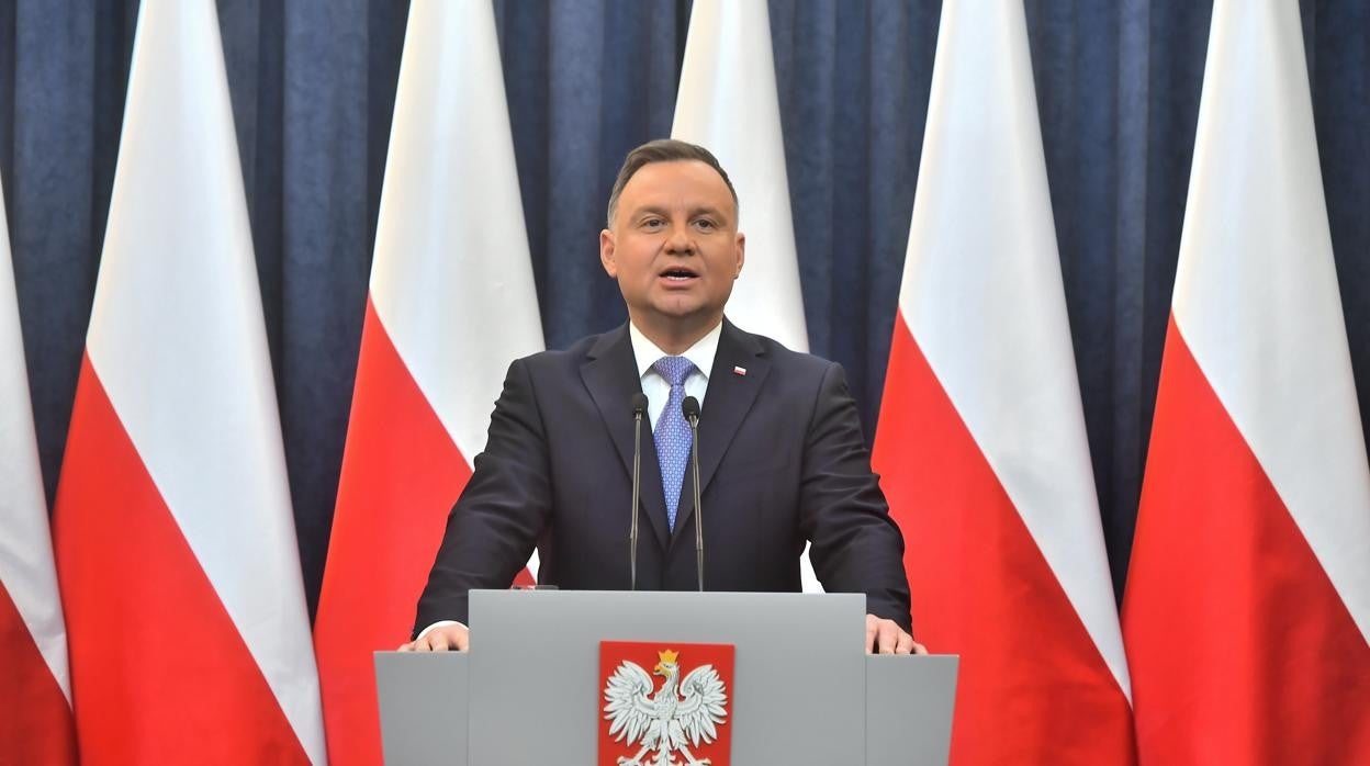 El presidente polaco, Andrzej Duda, durante una rueda de prensa