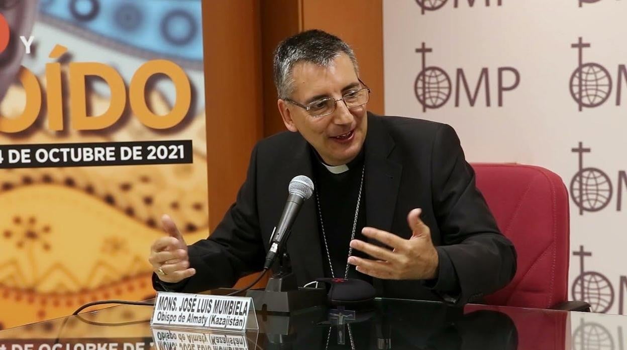 Monseñor Mumbiela, en la presentación del Domund el año pasado