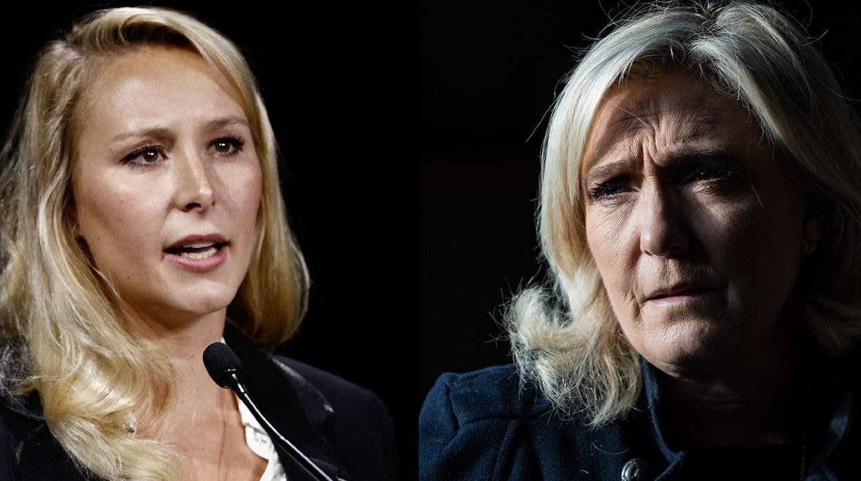 Marion Maréchal Le Pen y su tía, Marine Le Pen, líder del partido de extrema derecha Agrupación Nacional