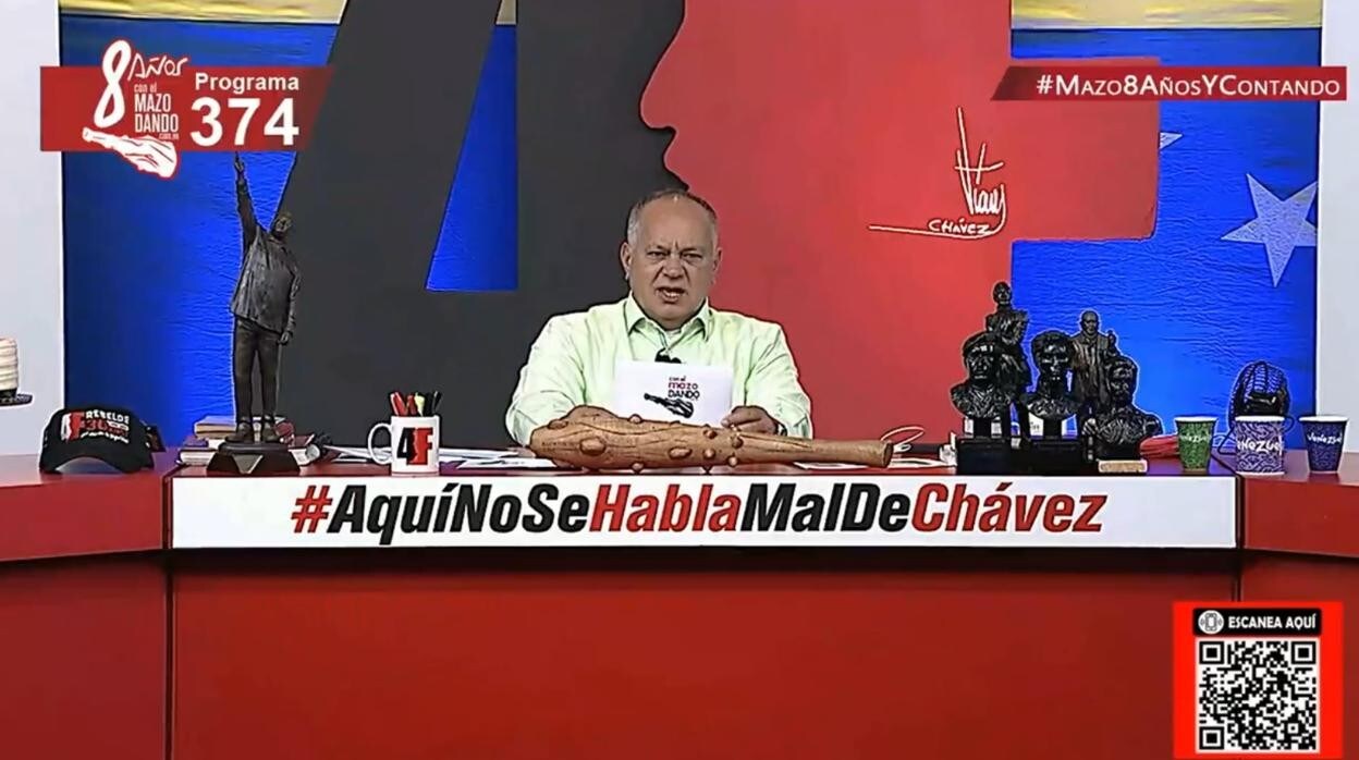 Diosdado Cabello celebra el octavo aniversario de su programa 'Con el Mazo Dando' en la televisión estatal de Venezuela