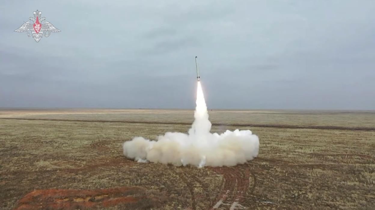 Captura de pantalla de uno de los vídeos donde se ha mostrado el lanzamiento de misiles rusos