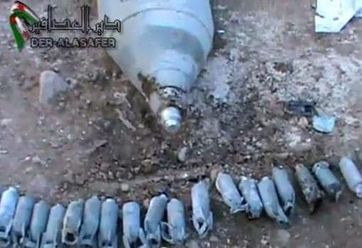 Bombas de racimo empleadas por las fuerzas de seguridad sirias que según los medios de comunicación del país acabaron con la vida de 10 niños
