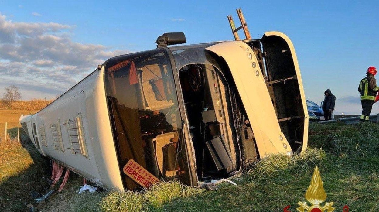 El autobús accidentado