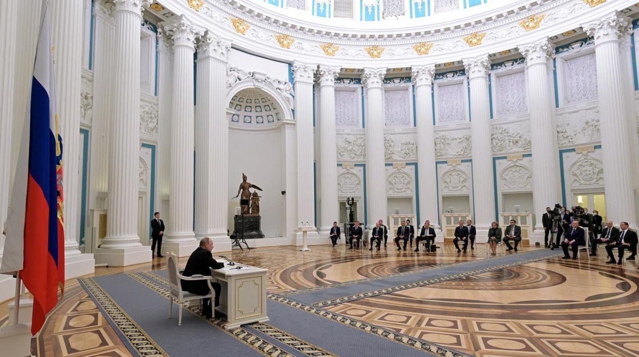 Putin se reunió el pasado 21 de febrero, tres días antes de la invasión, con los miembros del Consejo de Seguridad de la Federación Rusa, su núcleo duro