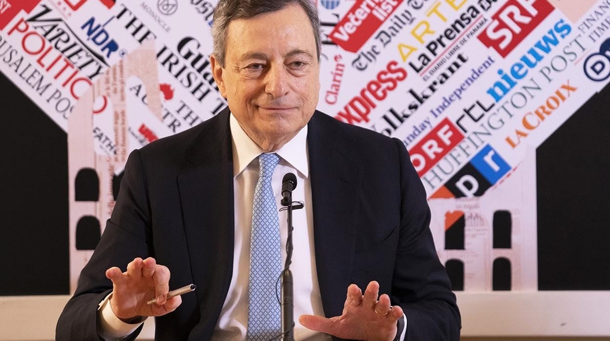 El primer ministro de Italia, Mario Draghi, en una rueda de prensa en Roma