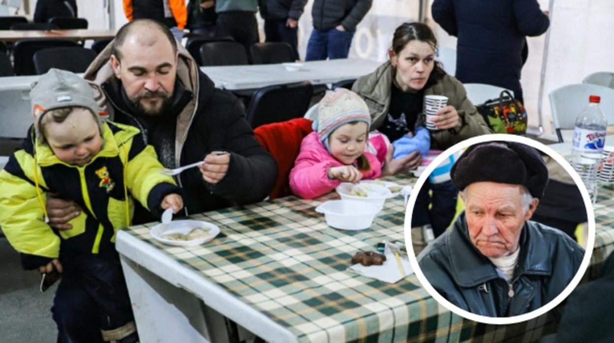 Valentyn, junto a su hijo, nuera y nietos