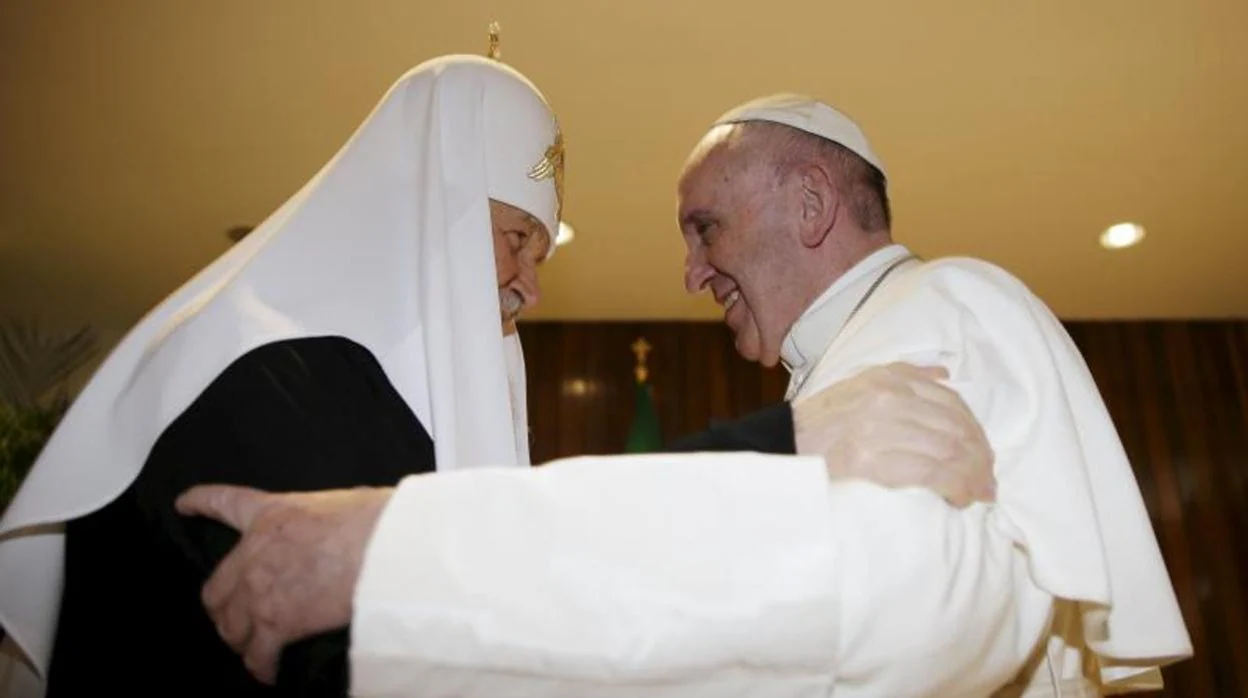 El patriarca ortodoxo ruso Kirill y el Papa Francisco durante su encuentro en La Habana en 2016