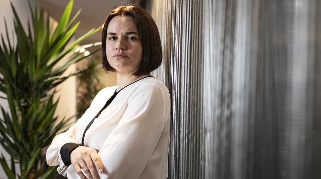 La líder opositora bielorrusa Svetlana Tijanovskaya