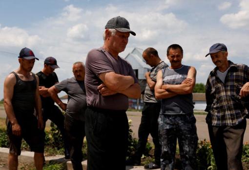 Agricultores de trigo en Bashtanka, en la región de Mykolaiv