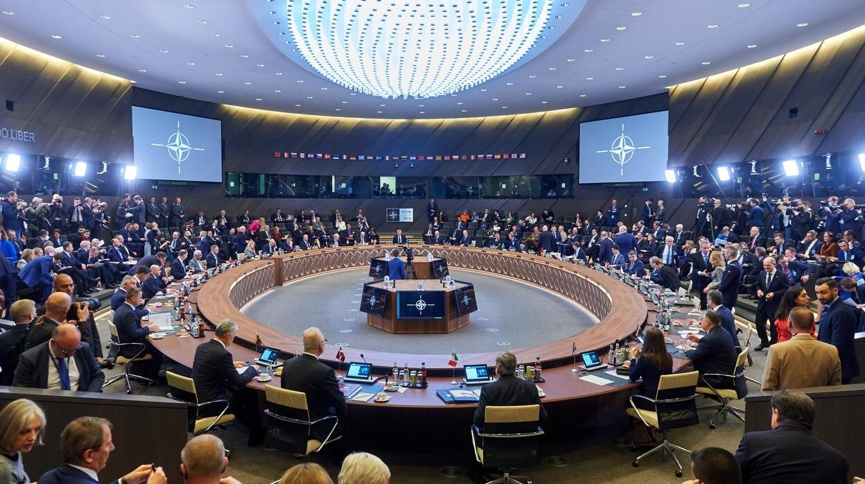 Reunión del Consejo del Atlántico Norte en la pasada Cumbre de Bruselas en marzo