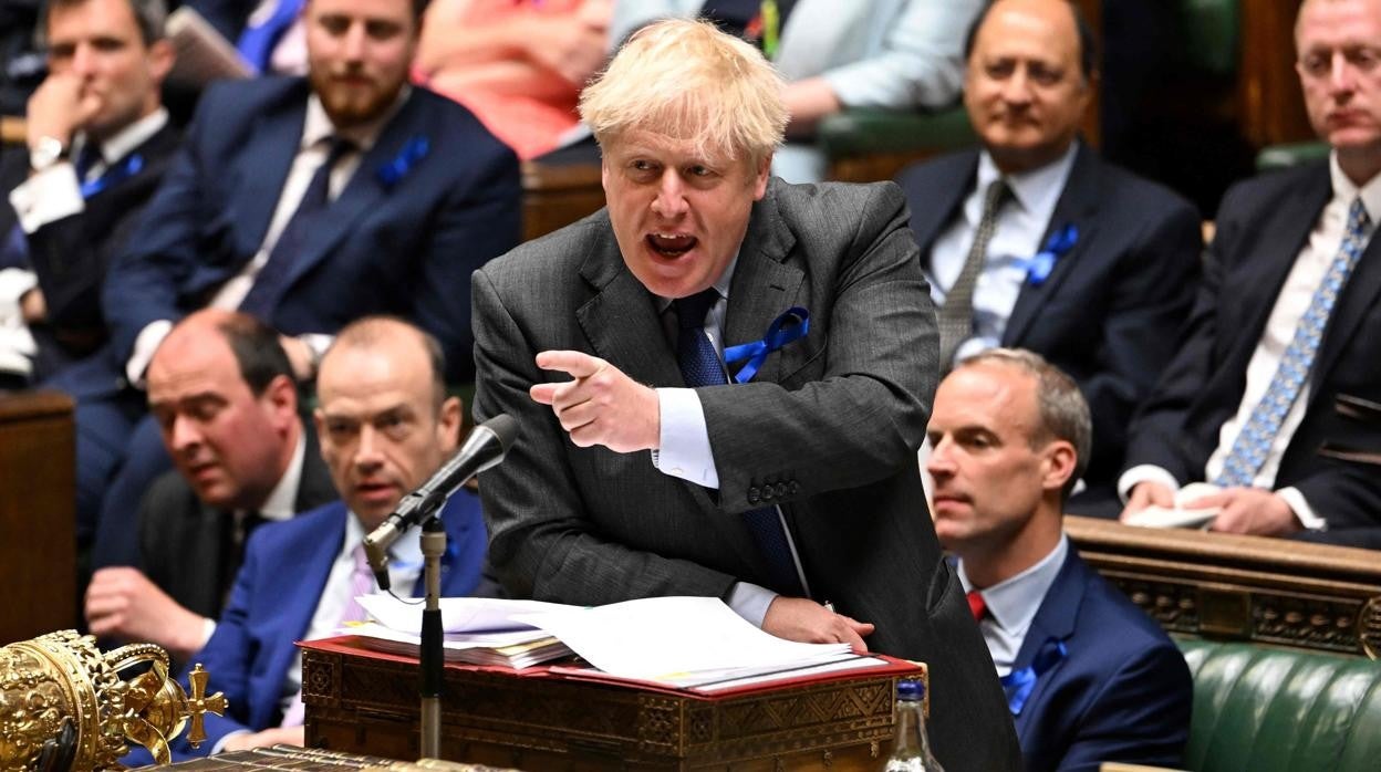 El primer ministro del Reino Unido, Boris Johnson, en una intervención en la Cámara de los Comunes la semana pasada