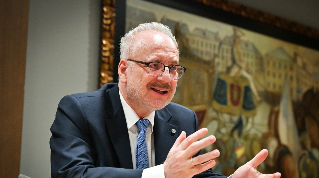 Egils Levitis, presidente de Letonia durante la entrevista con ABC en Madrid