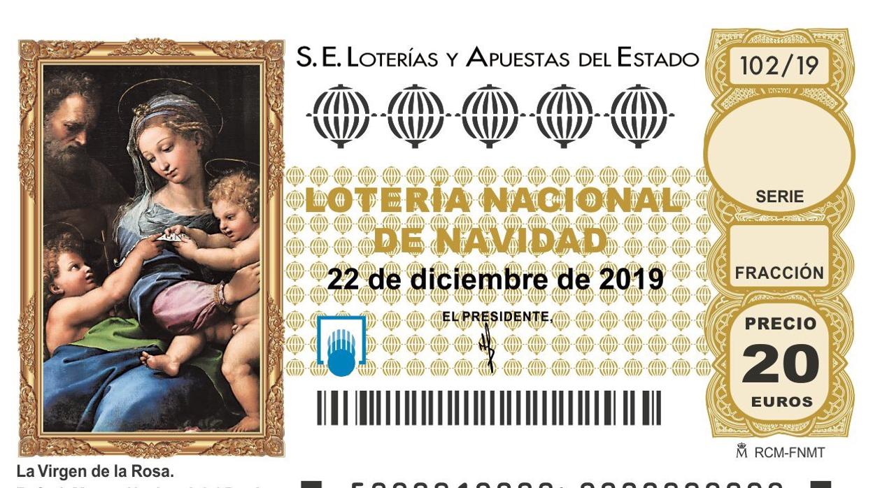 Imagen del décimo de Lotería de Navidad 2019