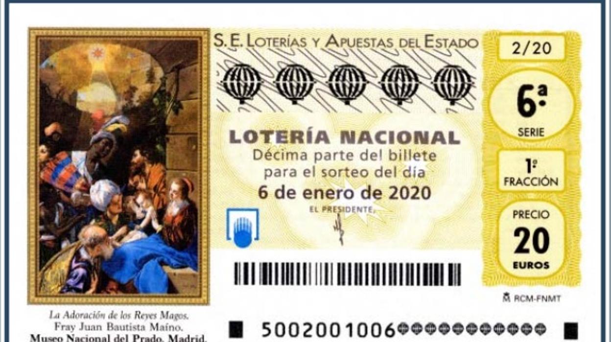 Muestra de décimo de la Lotería del Niño