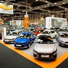 Stand de Das WeltAuto en el Salón del Vehículo de Ocasión de Madrid, que se celebra hasta el sábado