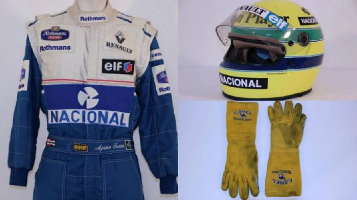 El traje de carrera, casco y guantes del piloto de Fómula 1 Ayrton Senna, a subasta