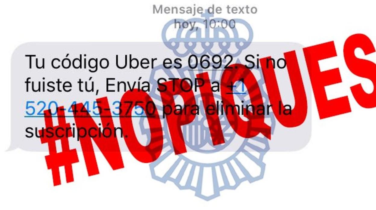 Alerta policial por un mensaje «de Uber» que en realidad es una estafa