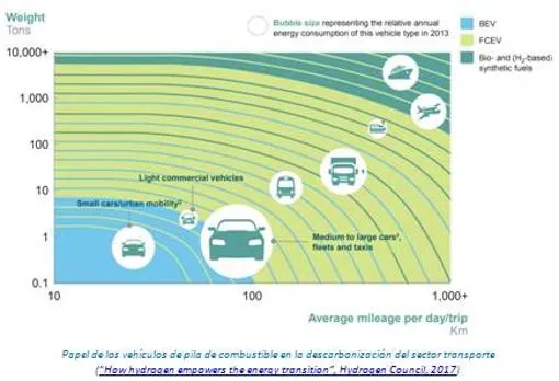 Papel de los vehículos de pila de combustible en la descarbonización del sector transporte