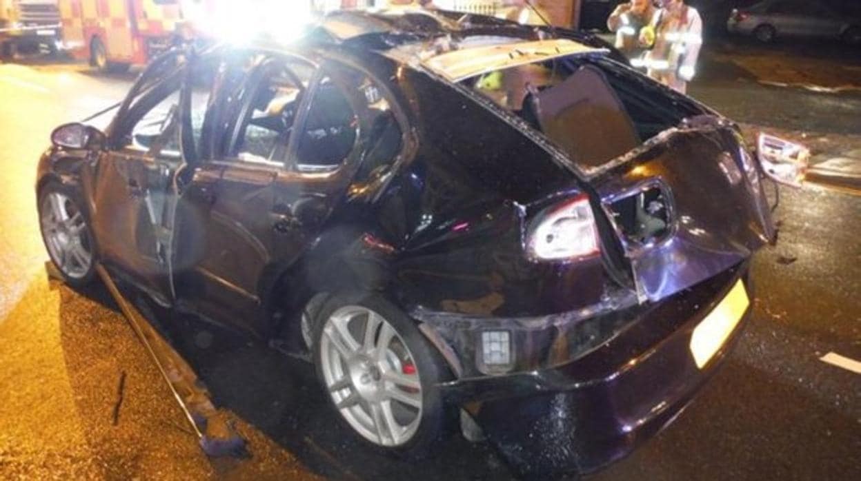Imagen en Twitter del estado del vehículo tras el accidente / WYFRS Investigation