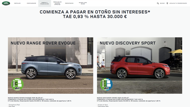 Jaguar Land Rover da financiación sin interés y pago aplazado hasta otoño para reactivar el mercado