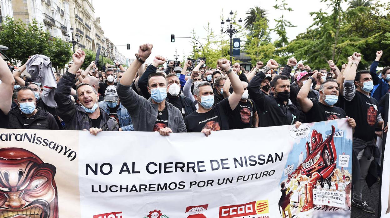 Protesta de los empleados de Nissan