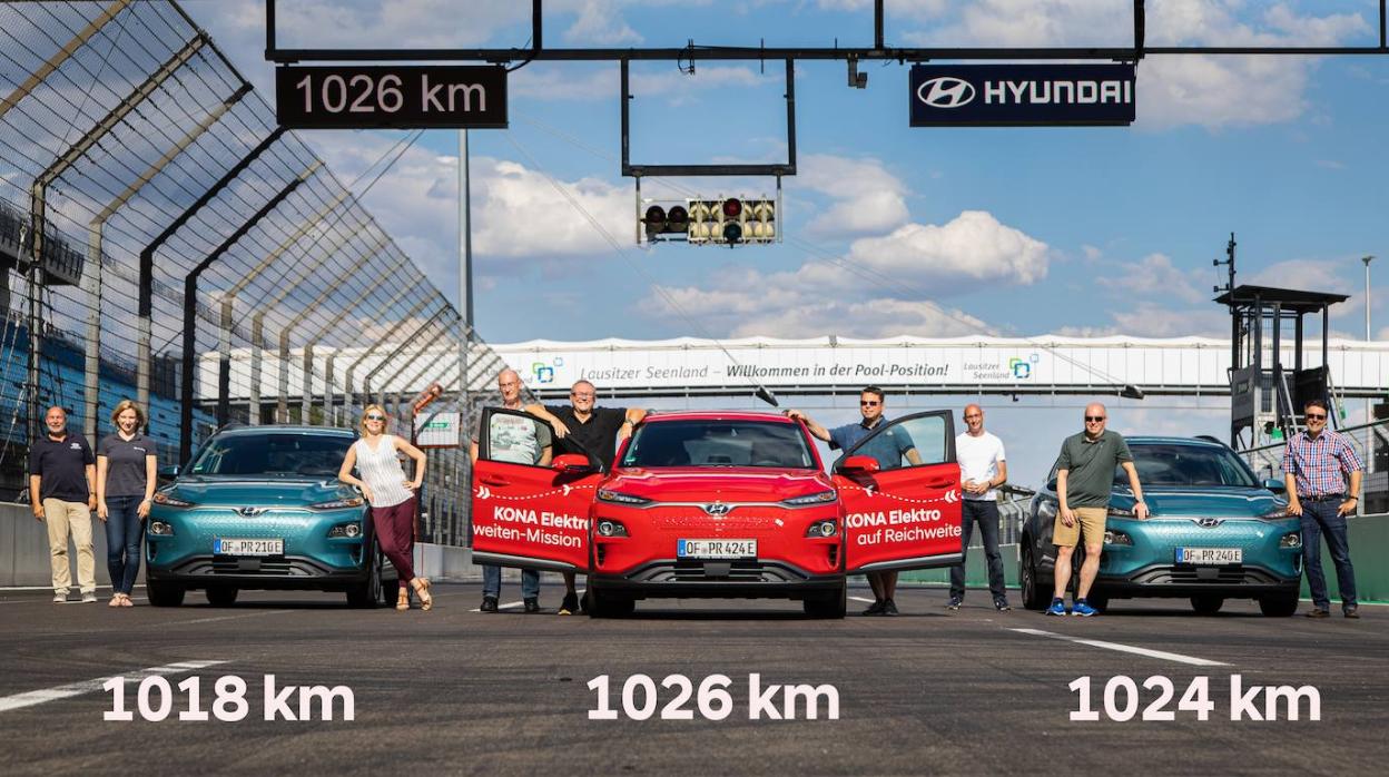 Hyundai Kona bate el récord de autonomía eléctrica con 1.026 km