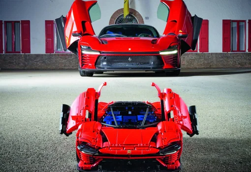 Technic Ferrari SP3, supercoche al montar en casa