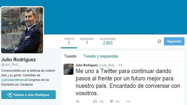 El ex Jemad de Podemos utiliza su foto de militar en Twitter y luego la cambia