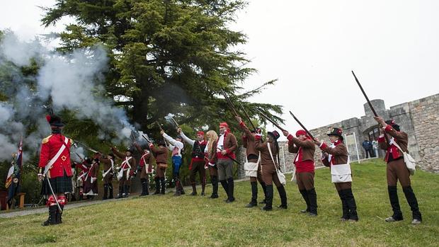 Recreación junto al Castillo de Burgos, uno de los escenarios de la Guerra de la Independencia