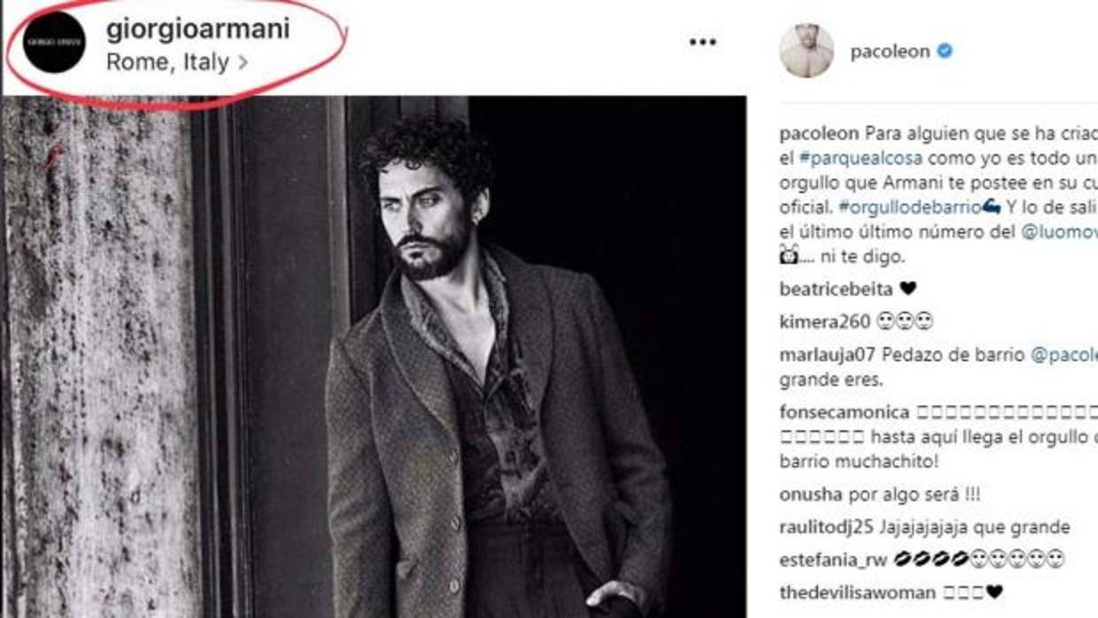 Publicación de Paco León en Instagram