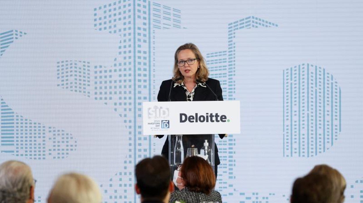 La vicepresidenta del Gobierno, Nadia Calviño, en el Spain Investors Day