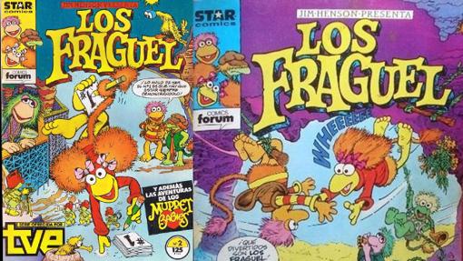 Las portadas de los dos primeros nºs de Los Fragguel (Fraggle Rock)