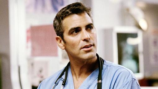 George Clooney como un joven Dr. Doug Ross