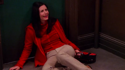 Monica, borracha en su fiesta de su treinta cumpleaños en 'Friends'.