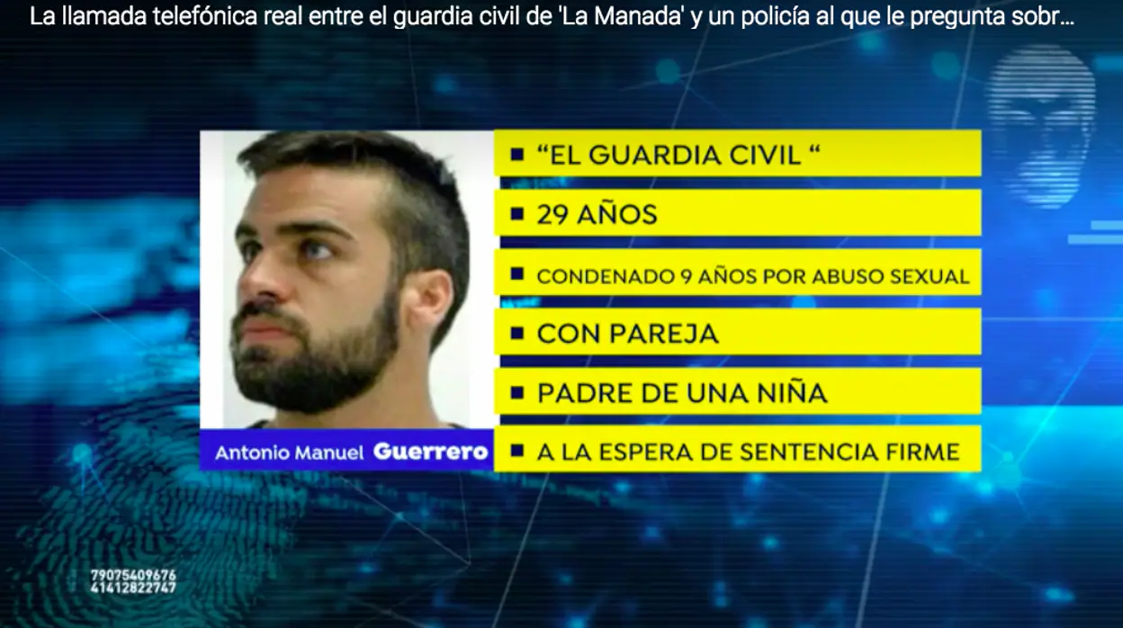 Los datos policiales de Antonio Manuel Guerrero.