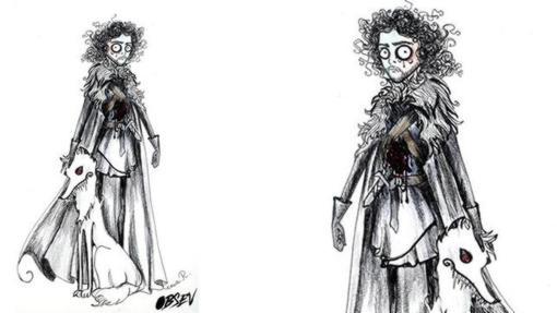 Jon Nieve al estilo Tim Burton