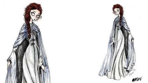 Sansa Stark al estilo Tim Burton