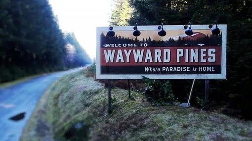 Cartel de entrada a Wayward Pines