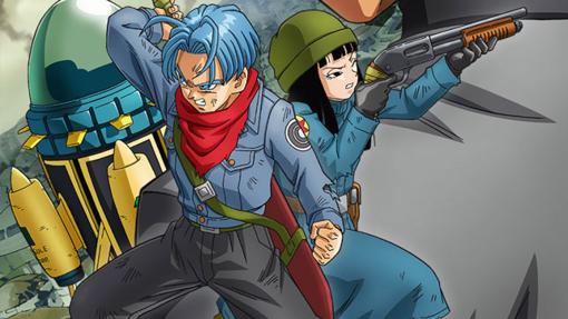 Trunks, con el pello algo diferente y su novia del futuro Mai