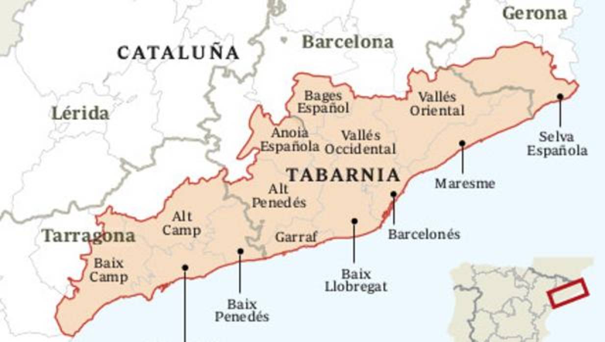 Así sería la comunidad autónoma de Tabarnia