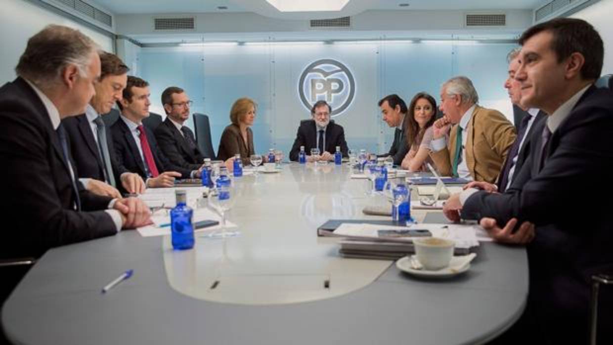 Mariano Rajoy preside, en la mañana de ayer, el Comité de Dirección del PP
