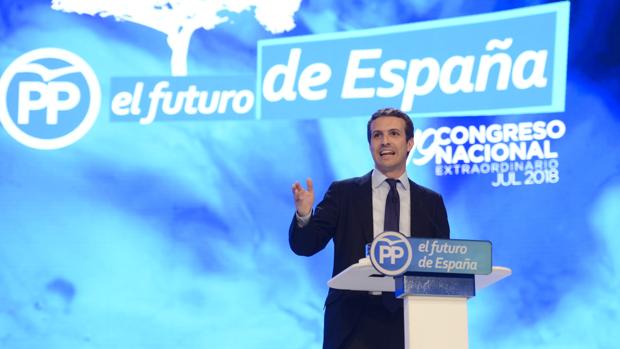 Pablo Casado, durante el Congreso Nacional del PP