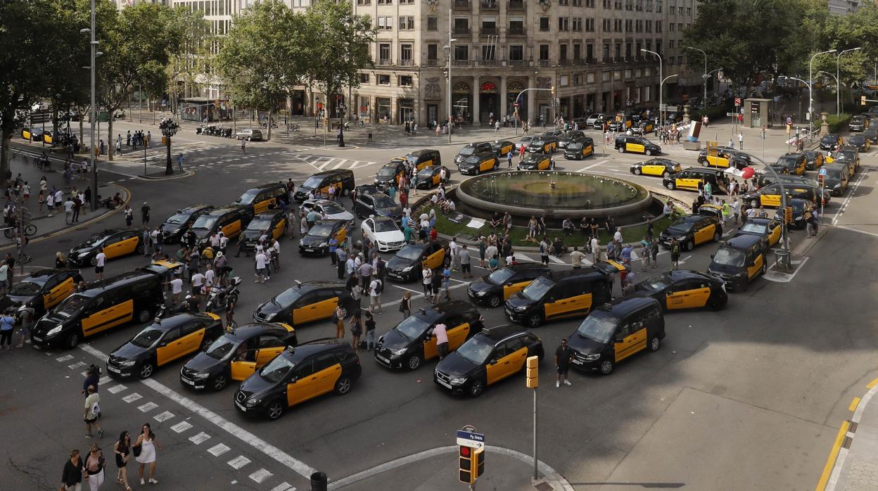 Huelga de taxistas en Barcelona