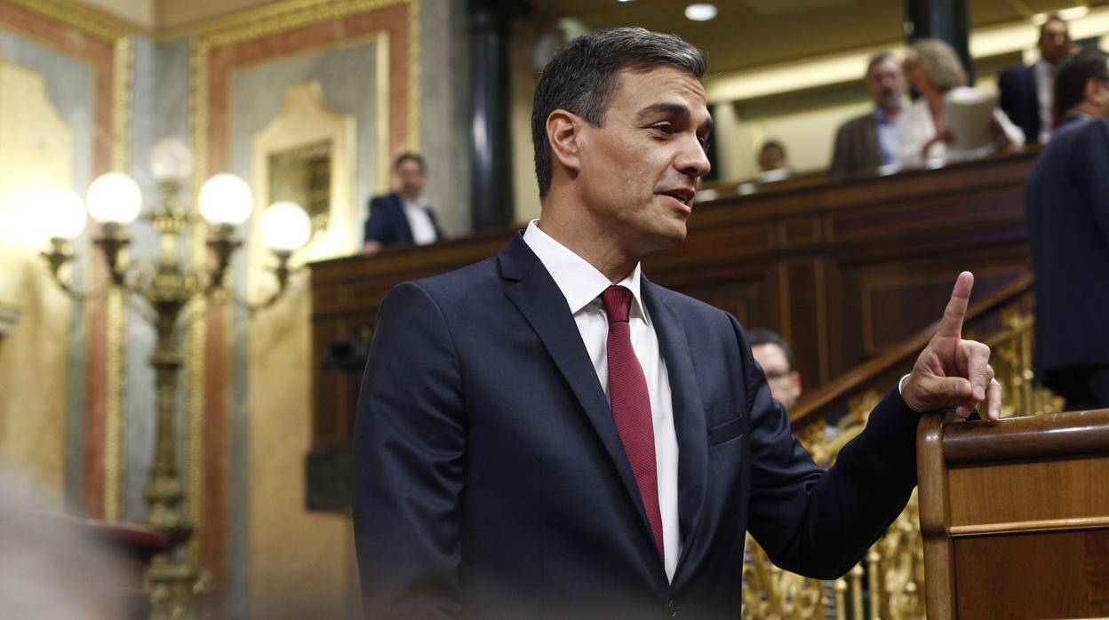 Pedro Sánchez durante la sesión de control al Gobierno en el Congreso el pasado miércoles